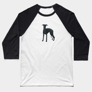 Whippet Black Gray Dog Silhouette Art Baseball T-Shirt